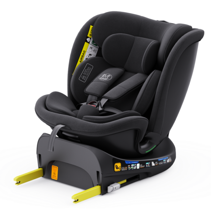 Scaun auto rotativ cu isofix B-Joy Deluxe Buf Boof iSize 40-150 cm black