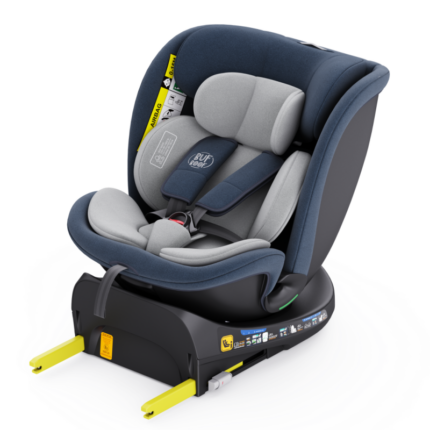 Scaun auto rotativ cu isofix B-Joy Deluxe Buf Boof iSize 40-150 cm blue