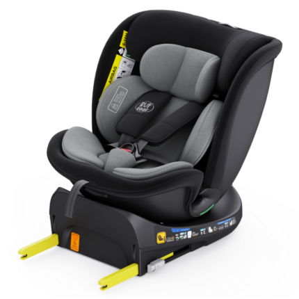 Scaun auto rotativ cu isofix B-Joy Deluxe Buf Boof iSize 40-150 cm grey