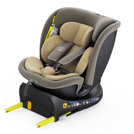 Scaun auto rotativ cu isofix B-Joy Deluxe Buf Boof iSize 40-150 cm lightbrown