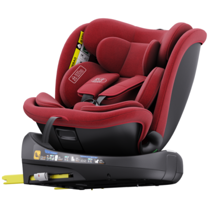 Scaun auto rotativ cu isofix B-Joy Deluxe Buf Boof iSize 40-150 cm red