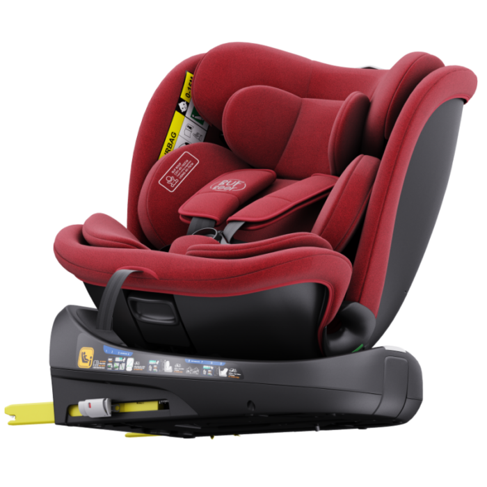 Scaun auto rotativ cu isofix B-Joy Deluxe Buf Boof iSize 40-150 cm red