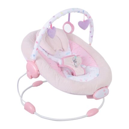 Scaunel balansoar FreeON Rest n Play cu trei jucarii 8 melodii pink