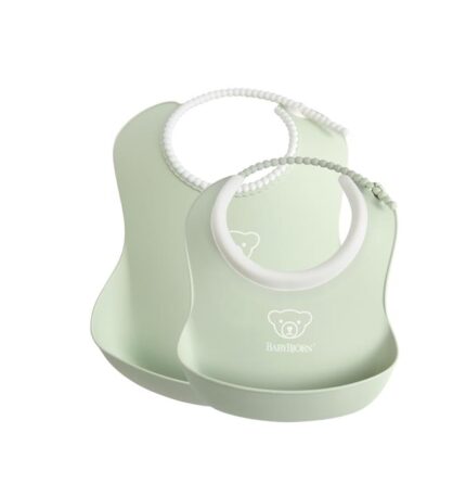 Set 2 bavete Baby Feeding Set Powder green BabyBjorn