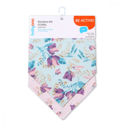 Set 2 bavete tip bandana Baby Ono floral