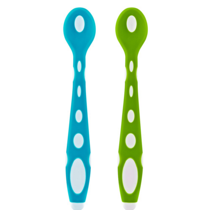 Set 2 lingurite din silicon BabyJem Soft Spoon BlueGreen