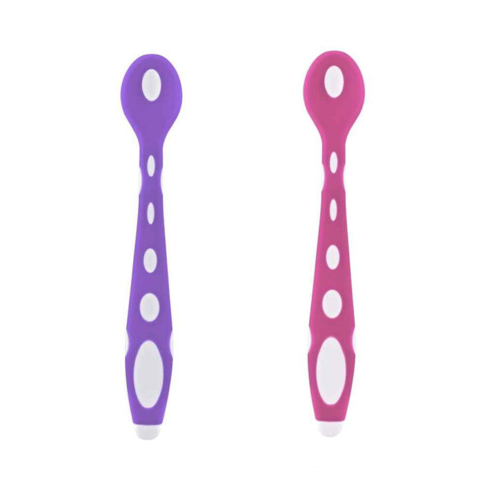 Set 2 lingurite din silicon BabyJem Soft Spoon PinkPurple