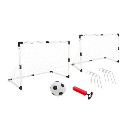 Set 2 porti de fotbal din plastic pentru copii Globo WToy cu minge si pompa inclusa