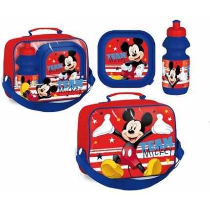 Set 3 piese geanta sandwich cutie sandwich si recipient lichide Mickey SunCity LEY0389LR