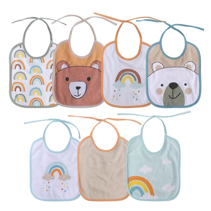 Set 7 bavete bumbac 23 x 20 cm inchidere cu snur unisex