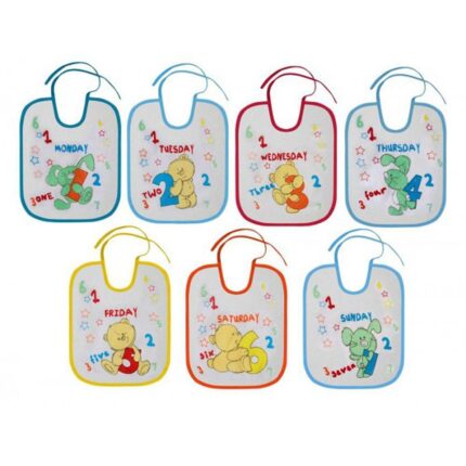 Set 7 bavete zilele saptamanii small bumbac inchidere cu snur Boy