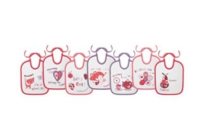 Set 7 bavete zilele saptamanii small bumbac inchidere cu snur Girl