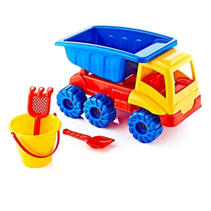 Set Camion cu galetusa lopatica si grebla 24 x 44 x 30 cm Blue