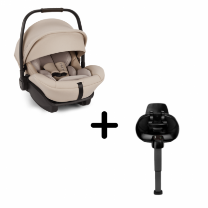 Set Nuna scoica auto i-size Arra Next Biscotti + Baza isofix Base next i-Size pentru Arra next