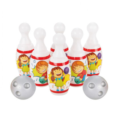 Set bowling Pilsan cu popice Midi Alb