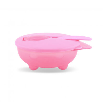 Set castron cu capac si lingurita Pink