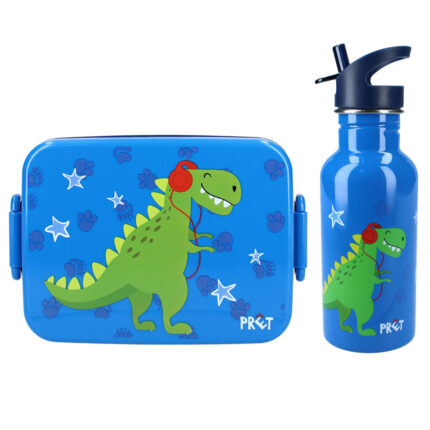 Set cutie alimente 16x13x5 cm si bidon inox 500 ml blue