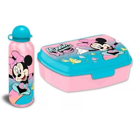 Set cutie sandwich si recipient lichide aluminiu 500ml SunCity Minnie Mermaid EWA30011MN