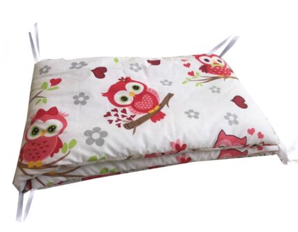 Set de aparatori pufoase h35 pat 120x60 cm DeLuxe Bufnite roz