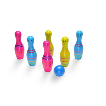 Set de bowling din lemn Skittles Jr. BS Toys