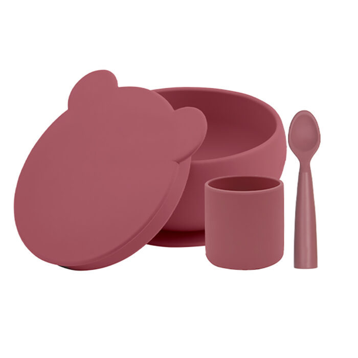 Set de hranire Bwl I Minikoioi 100 Premium Silicone velvet rose