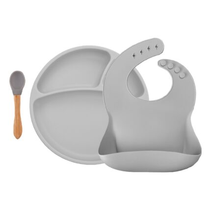 Set de hranire Bwl II Minikoioi 100 Premium Silicone powder grey