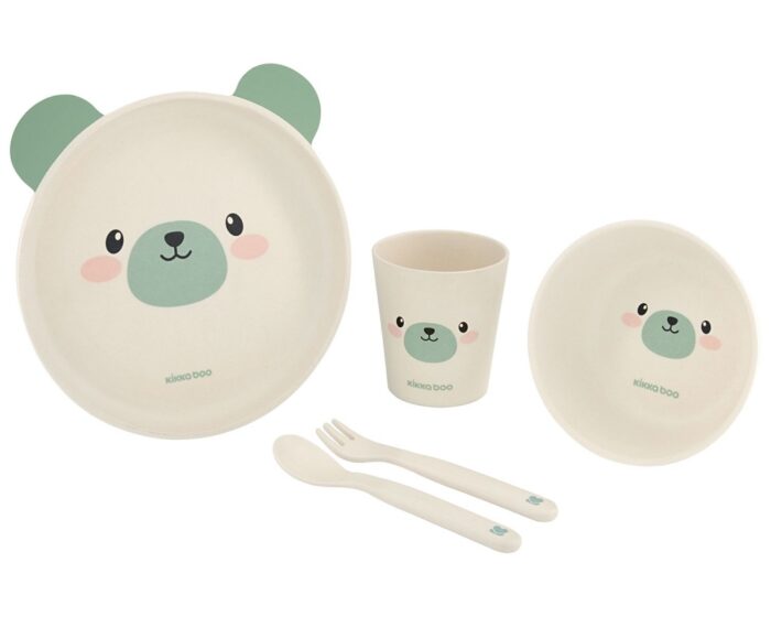 Set de masa cu 5 piese KikkaBoo Bamboo Bear Mint