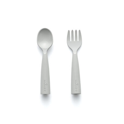 Set de tacamuri bebelusi Miniware My First Cutlery Dove Grey