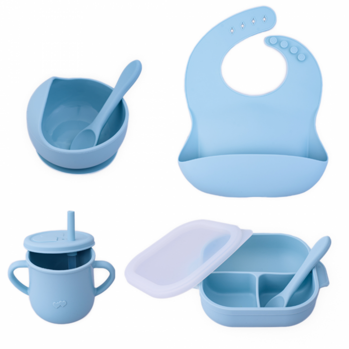 Set diversificare complet Oaki pentru copii din silicon Bleu