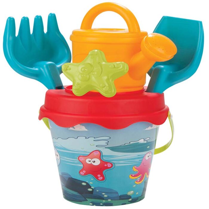 Set galetusa si forme pentru nisip Sweety Bucket Aquamarine