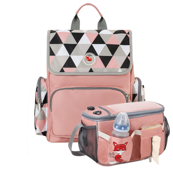 Set geanta pentru mamici HE pink