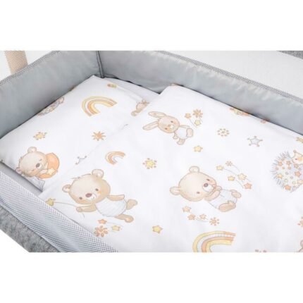 Set lenjerie 5 piese Bubaba pentru patut 90x50 cm Happy Friends