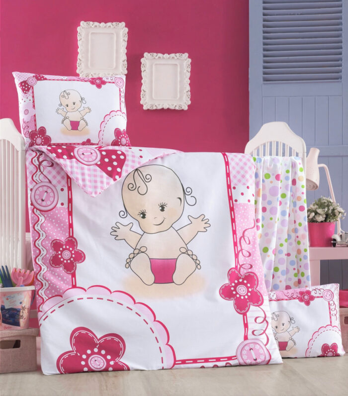 Set lenjerie 6 piese Bumbac Ranforce Baby 120x60 cm