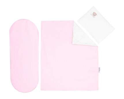 Set lenjerie cu 6 piese pentru landou sau patut co-sleeper KikkaBoo Dream Big Pink