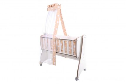 Set lenjerie cu 7 piese pentru pat balansoar First Dreams Beige Stars