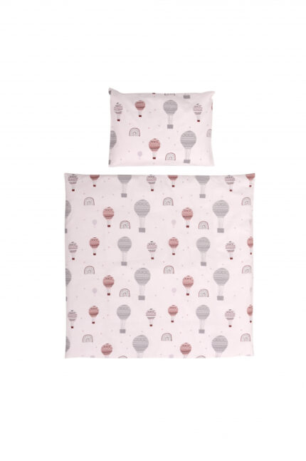 Set lenjerie pat 5 piese bumbac ranforce Eva Grey Baloons