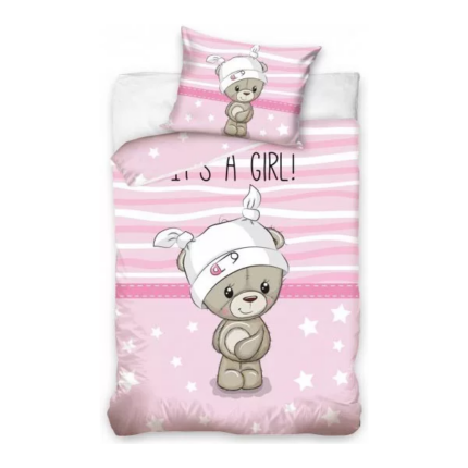 Set lenjerie pat copii Bear Girl 100x135 + 40x60 SunCity CBX191003