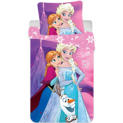 Set lenjerie pat copii Frozen Sisters 90x140 SunCity