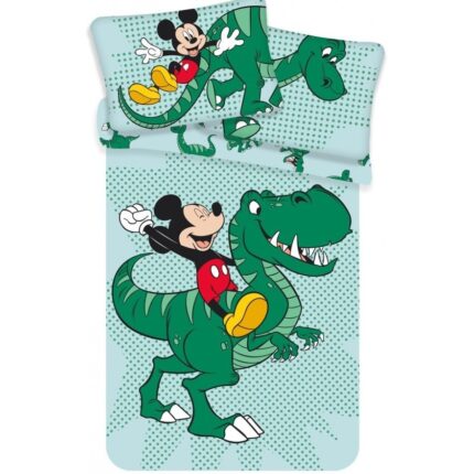 Set lenjerie pat copii Mickey Dino 100x135 + 40x60 SunCity JFK024775