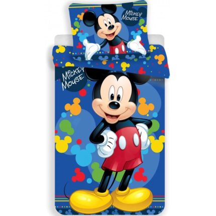 Set lenjerie pat copii Mickey Mouse 140x200 + 70x90 SunCity JFK018392 albastru