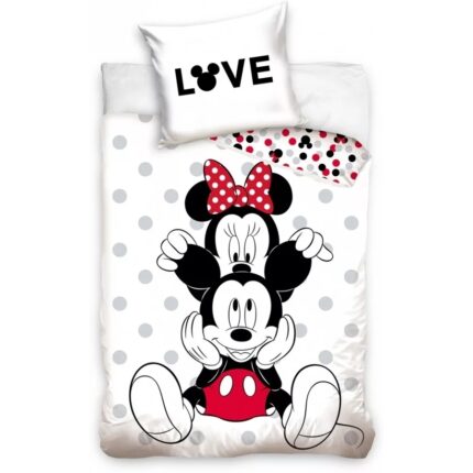 Set lenjerie pat copii Minnie Love 140x200 + 70x90 SunCity CBX208002MCK