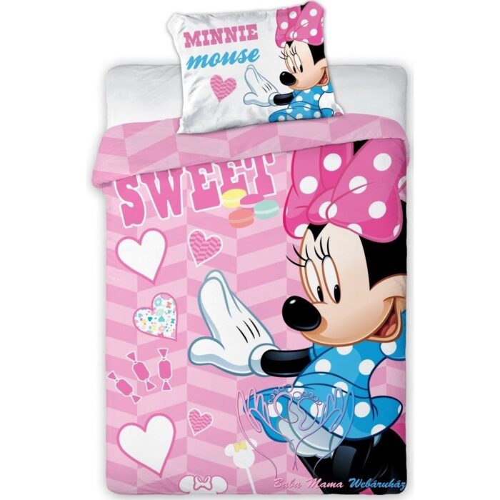 Set lenjerie pat copii Minnie Sweet 100x135 + 40x60 SunCity FRA541843