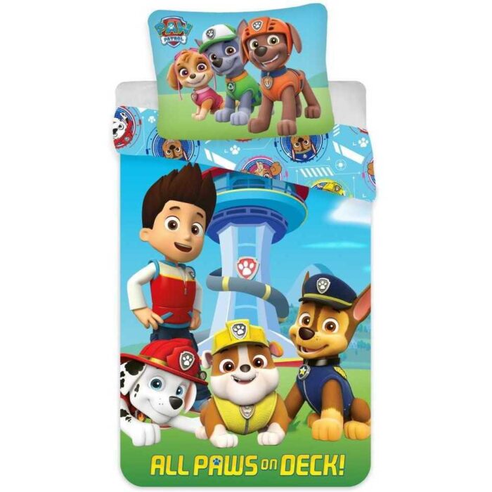 Set lenjerie pat copii Paw Patrol All Paws On Deck 100x135 + 40x60 SunCity