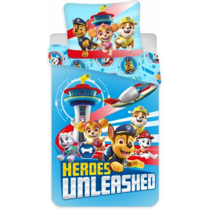 Set lenjerie pat copii Paw Patrol Heroes Unleashed 100x135 + 40x60 SunCity