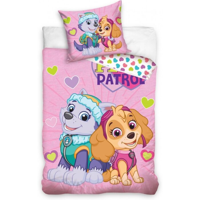 Set lenjerie pat copii Paw Patrol Skye and Everest 100x135 + 40x60