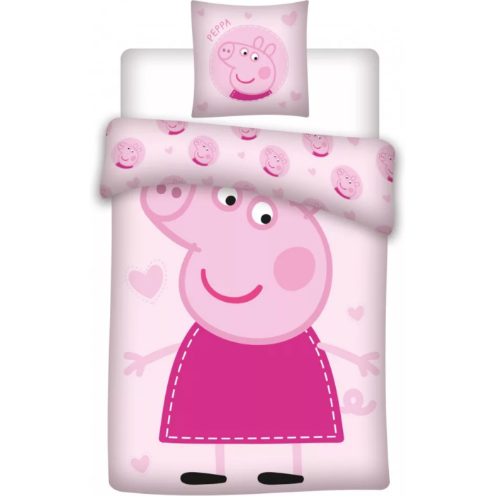 Set lenjerie pat copii Peppa Pig 100x135 + 40x60 SunCity BRM000188