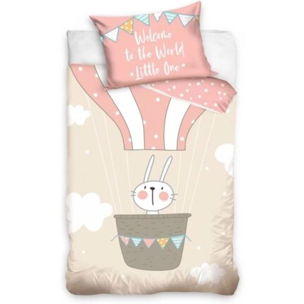 Set lenjerie pat copii Rabbit Little One 100x135 + 40x60 SunCity CBX203008BABY