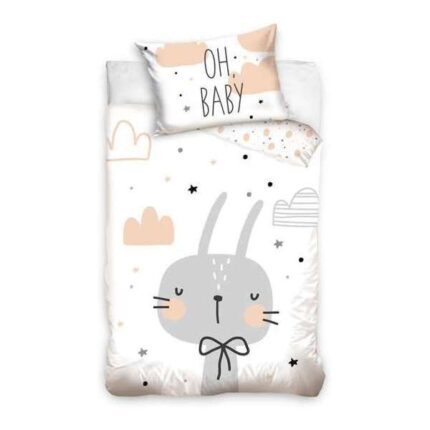 Set lenjerie pat copii Rabbit Oh Baby 100x135 + 40x60 SunCity CBX203005BABY