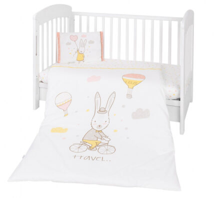 Set lenjerie patut cu 5 piese KikkaBoo Rabbits in Love