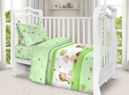 Set lenjerie patut cu 5 piese My little angel green